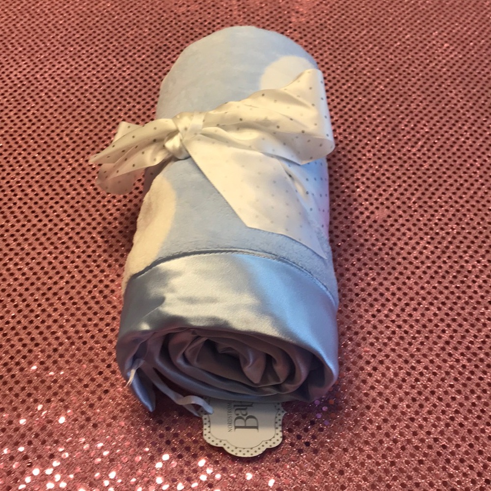 **LAST ONE Nordstrom Baby Soft Blanket Blue White - Picture 4 of 6